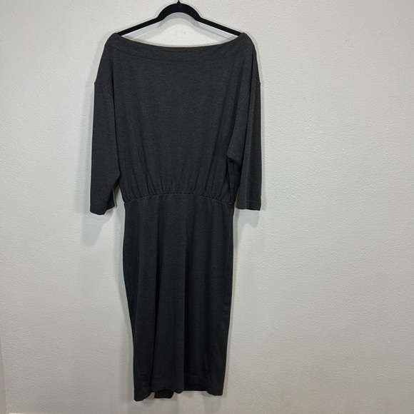 Anthropologie dark gray column Dress with Dolman Sleeves - Picture 6 of 12